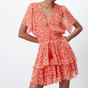 Zara ruffle sun dress, floral print